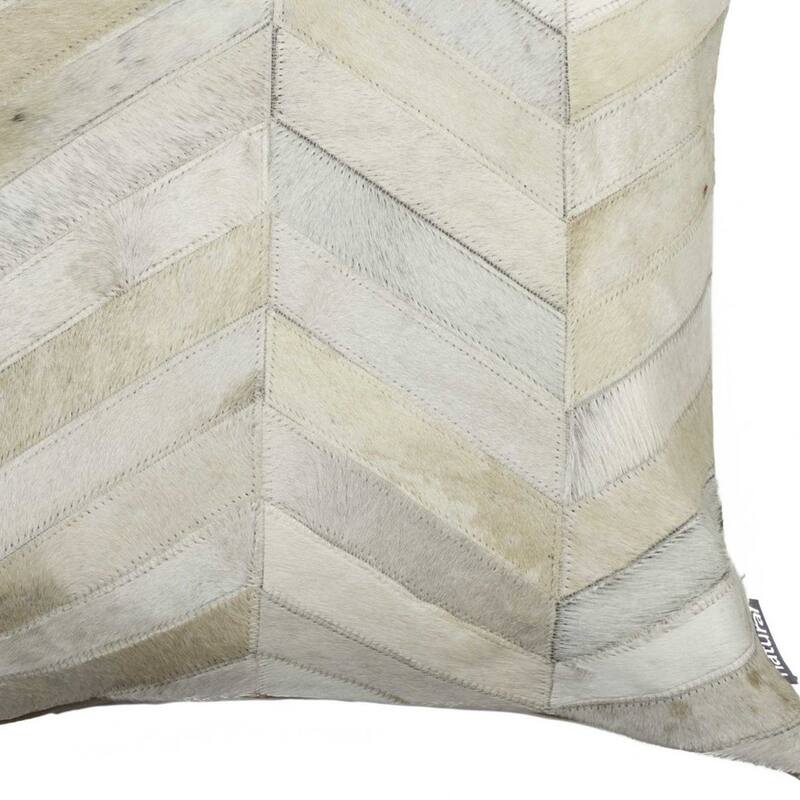 18" Natural Cowhide Throw Pillow