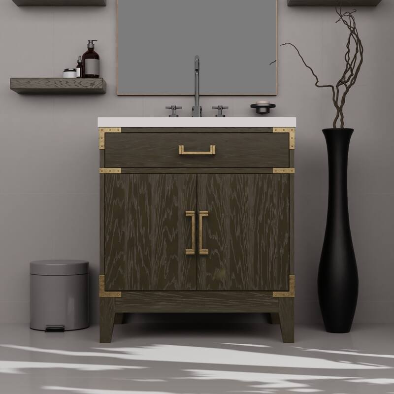 Laurel Bath Vanity Cultured Marble Top, Sink and Faucet