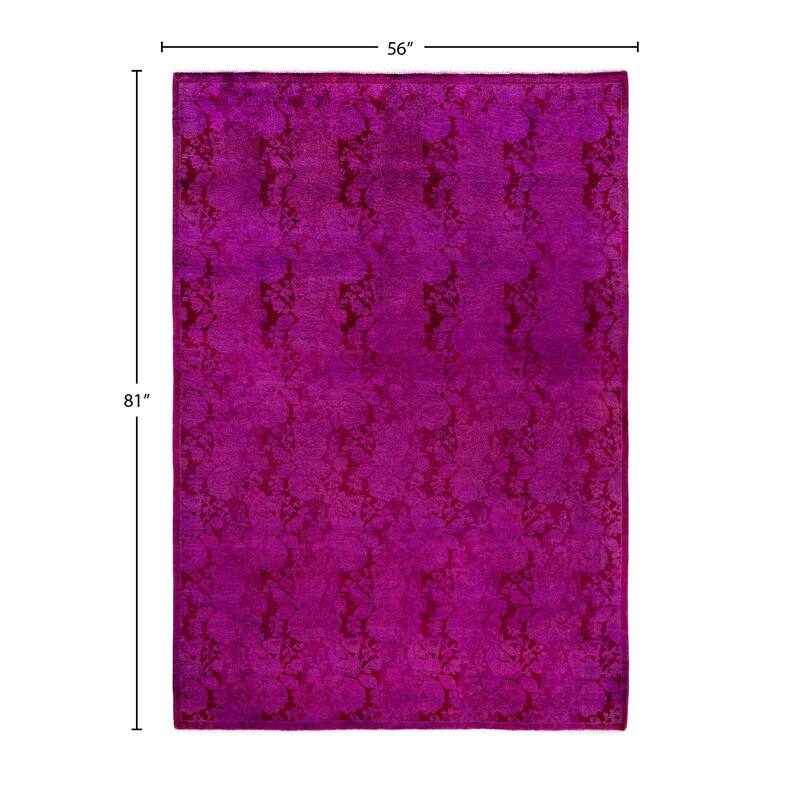 Overdyed One-of-a-Kind Hand-Knotted Area Rug - Pink - 4' 8" x 6' 9"