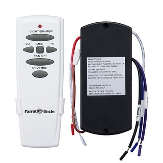 White 3-Speed Universal Ceiling Fan Remote Control with Wall Holder
