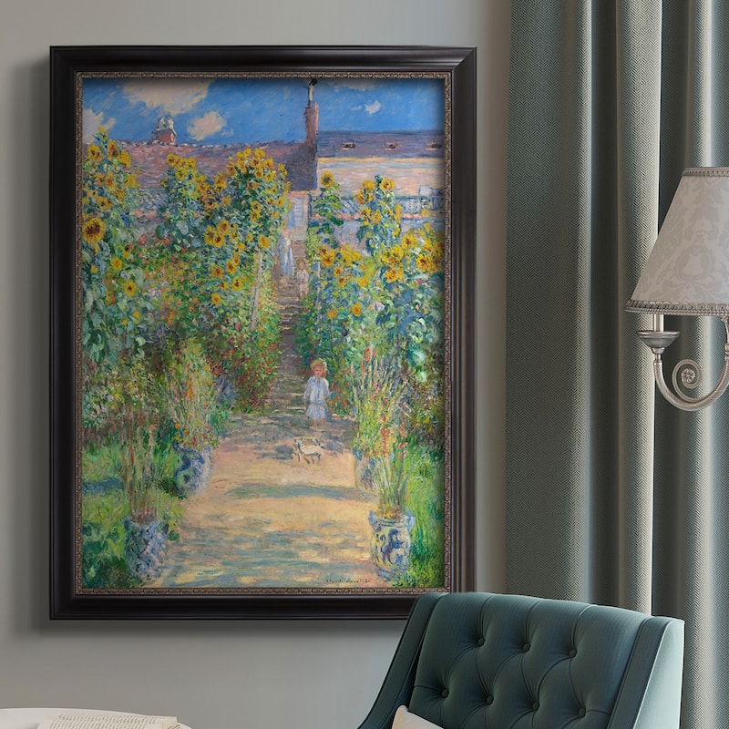 The Artist's Garden at Vetheuil  Premium Framed Canvas- Ready to Hang