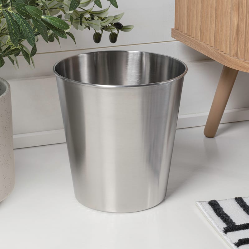 happimess Nolan Modern Classic Smooth Steel 2-Gallon Wastebasket