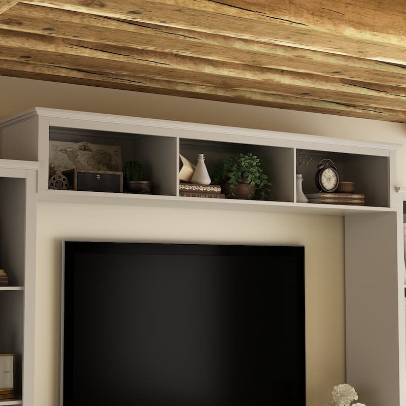 Large Modern Wood Entrainment Centers in White TV Stand Wall Cabinet