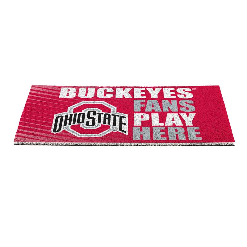 28 in. x 16 in. Ohio State University "Fans Play Here" PVC Door Mat