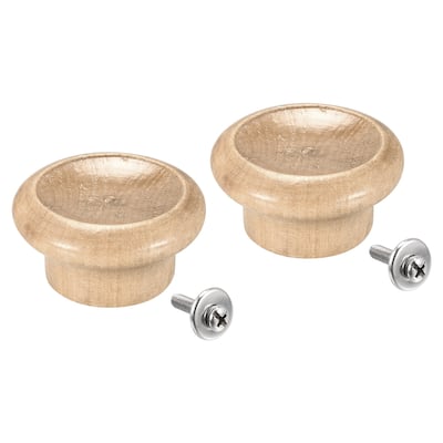 Universal Pot Lid Knob,Wooden Replacement Knob 49x26mm for Pan Pot Cover 2pcs - Silver Tone