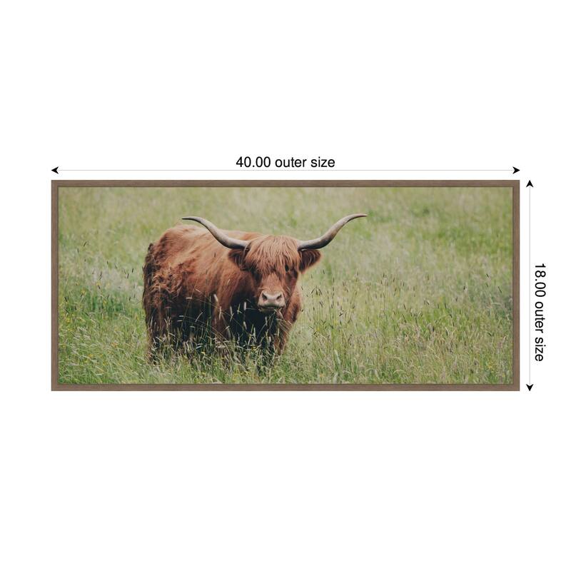 Kate and Laurel Highland Cow I by Laura Evans Framed Canvas Wall Art Print