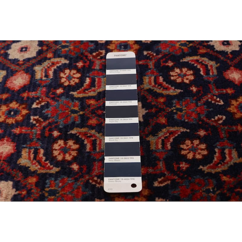ECARPETGALLERY Hand-knotted Andelz Navy Wool Rug - 4'3 x 10'3