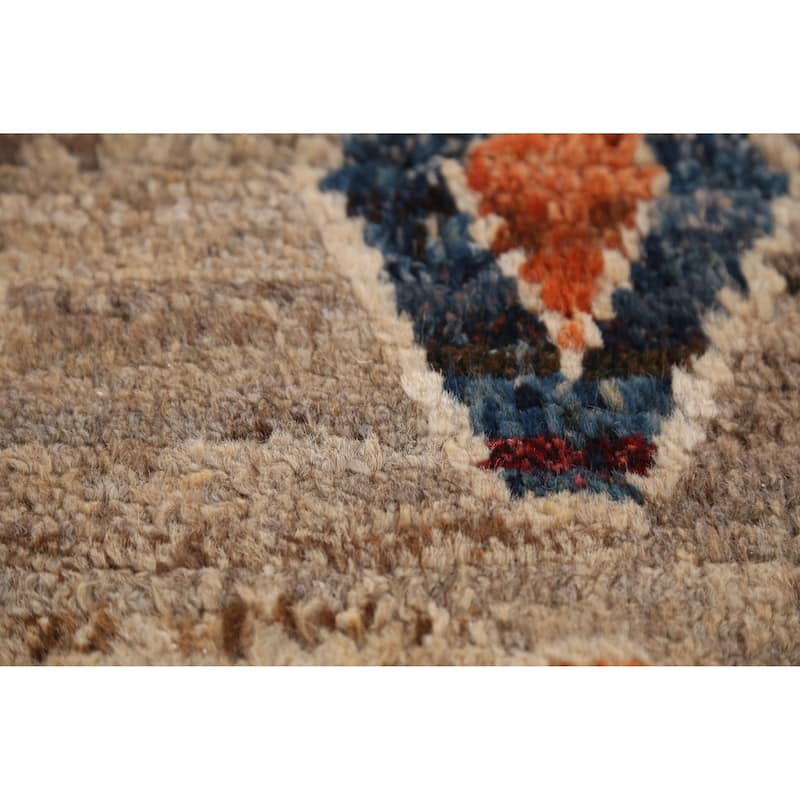 Geometric / Tribal Moroccan Oriental Runner Rug Handmade Wool Carpet - 3'8" x 15'4"