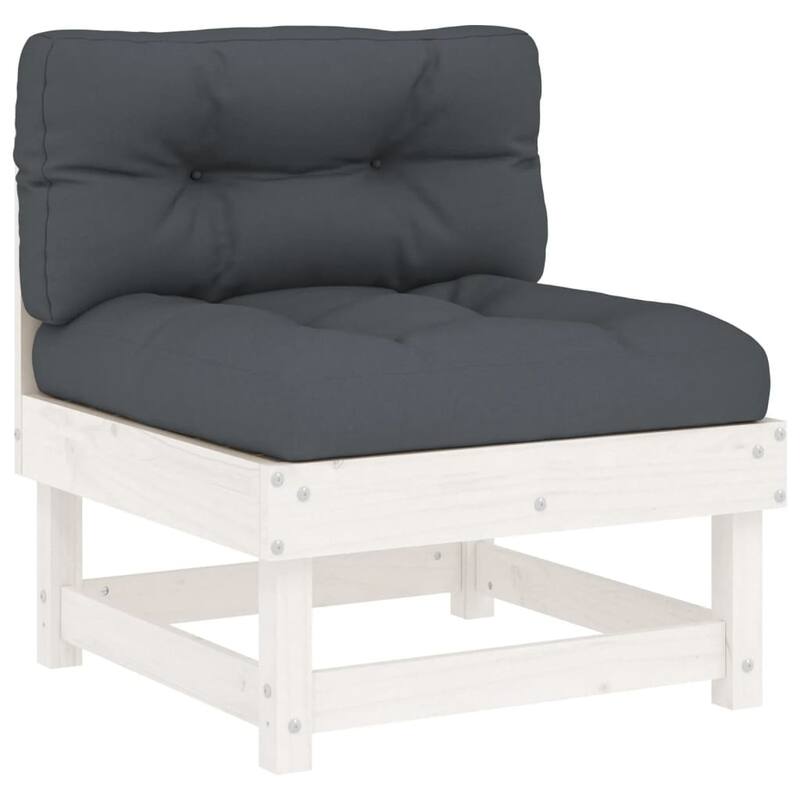 vidaXL 8 Piece Patio Lounge Set with Cushions Solid Wood - 24" x 23.8" x 24.4"