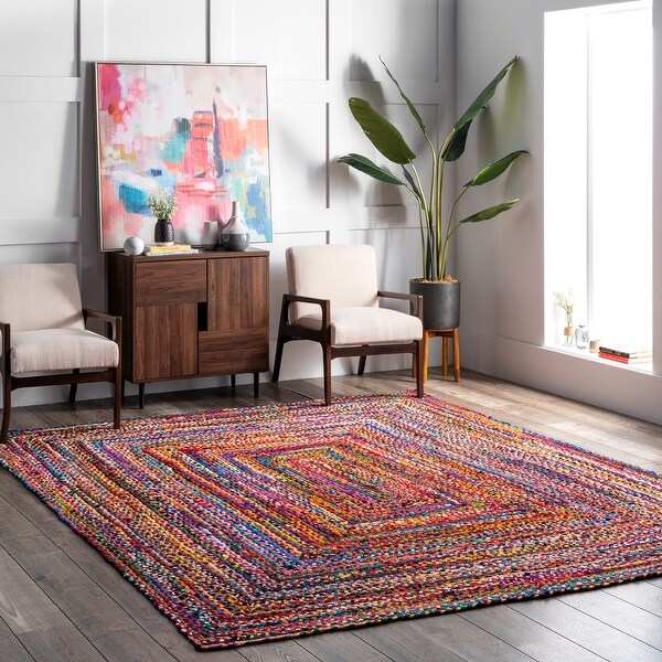 nuLOOM Boho Handmade Braided Cotton Area Rug