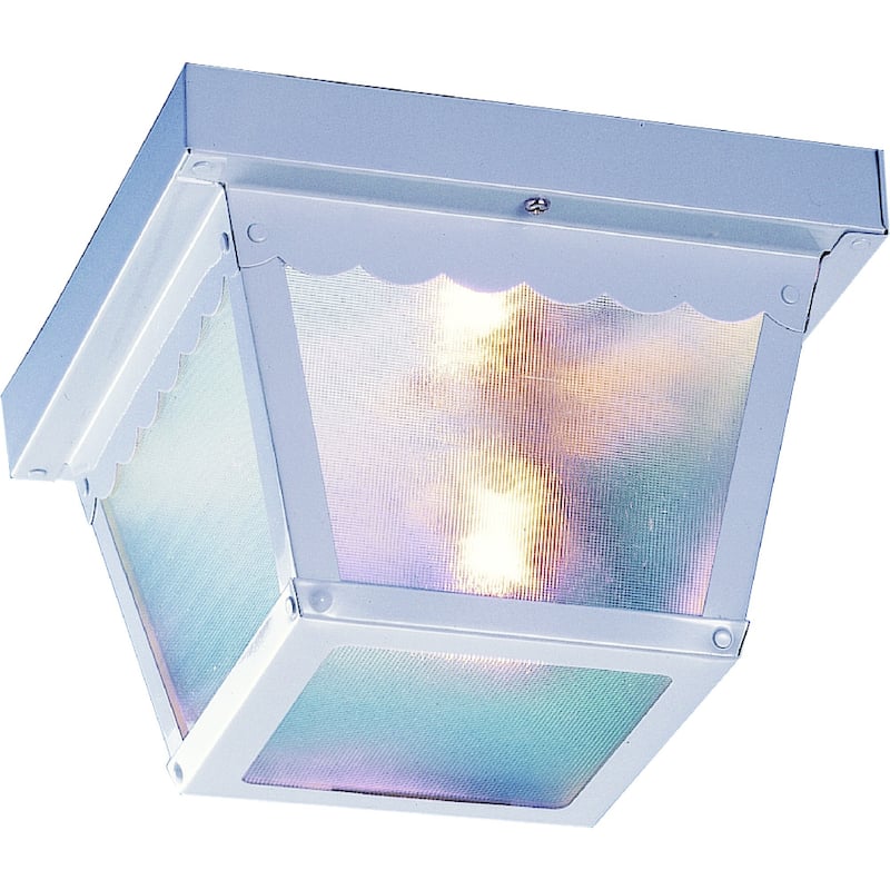 Volume Lighting 2-Light Outdoor White Flush Mount