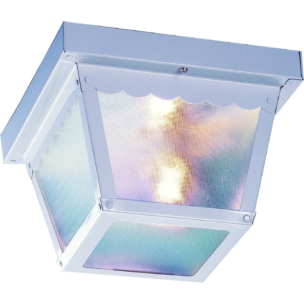 Volume Lighting 2-Light Outdoor White Flush Mount