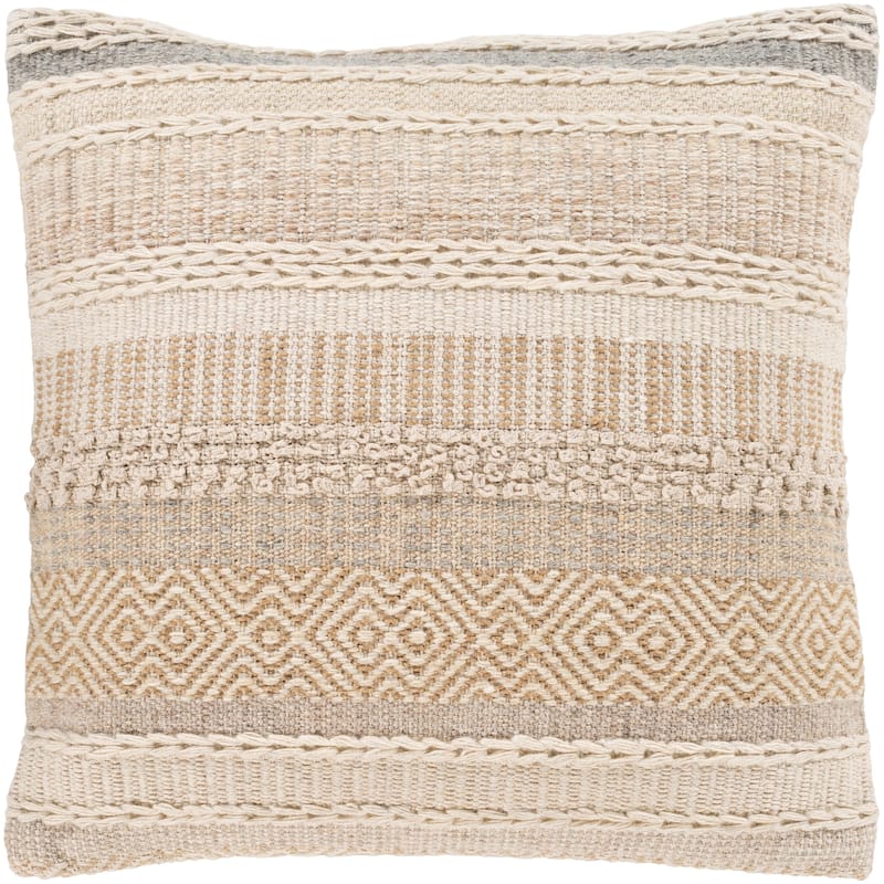 Chance Farmhouse Textured Geometric Throw Pillow