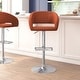 preview thumbnail 132 of 178, Vinyl Adjustable Height Barstool with Rounded Mid-Back Cognac Vinyl/Chrome Frame