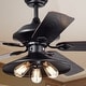 preview thumbnail 1 of 5, Upille 3-light Metal 5-blade 52-inch Matte Black Ceiling Fan (Optional Remote Available)