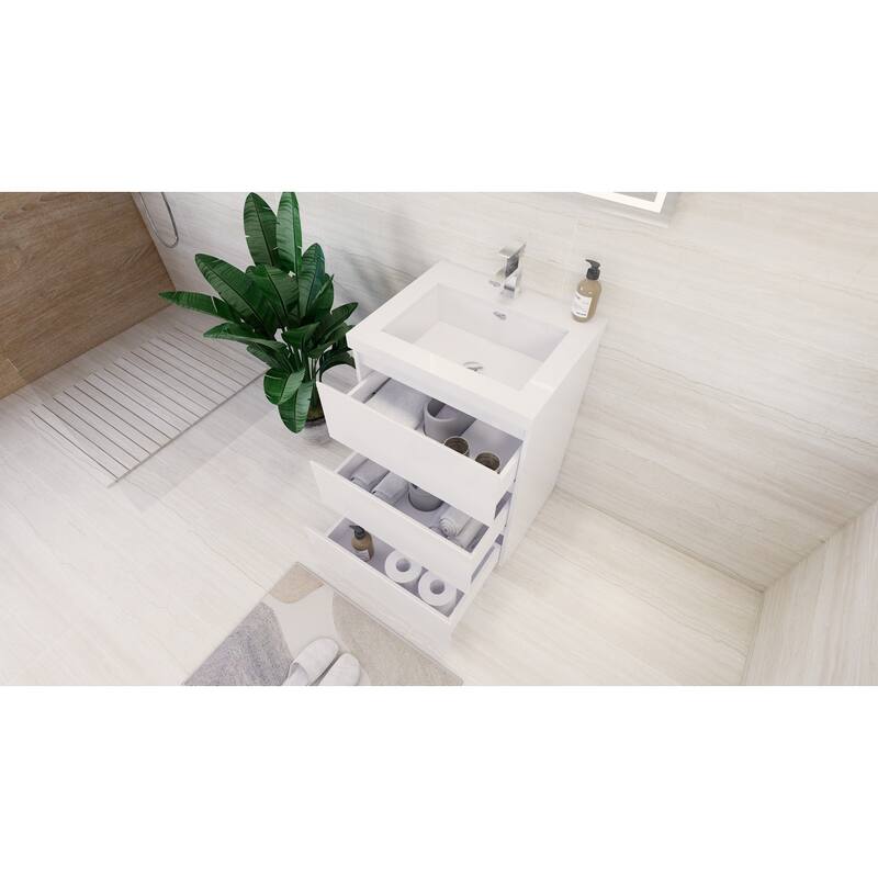 Aron 24'' Freestanding Vanity with Reinforced Acrylic Sink