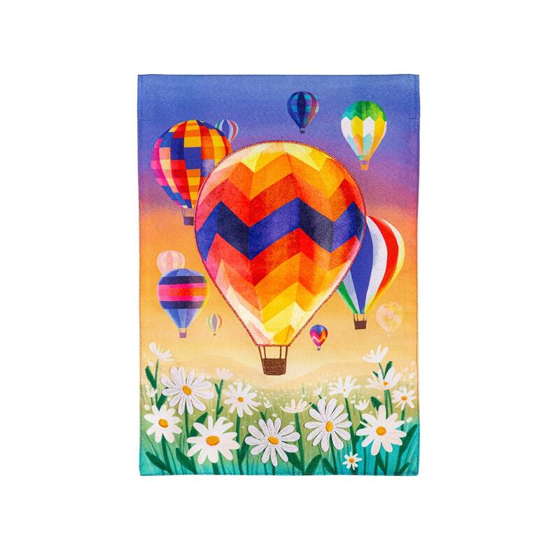Hot Air Balloons Linen Garden Flag