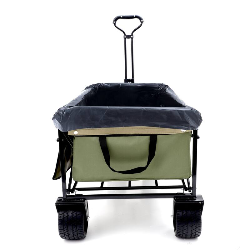 440 lb Collapsible Floral Wagon Cart with 360° Swivel Wheels