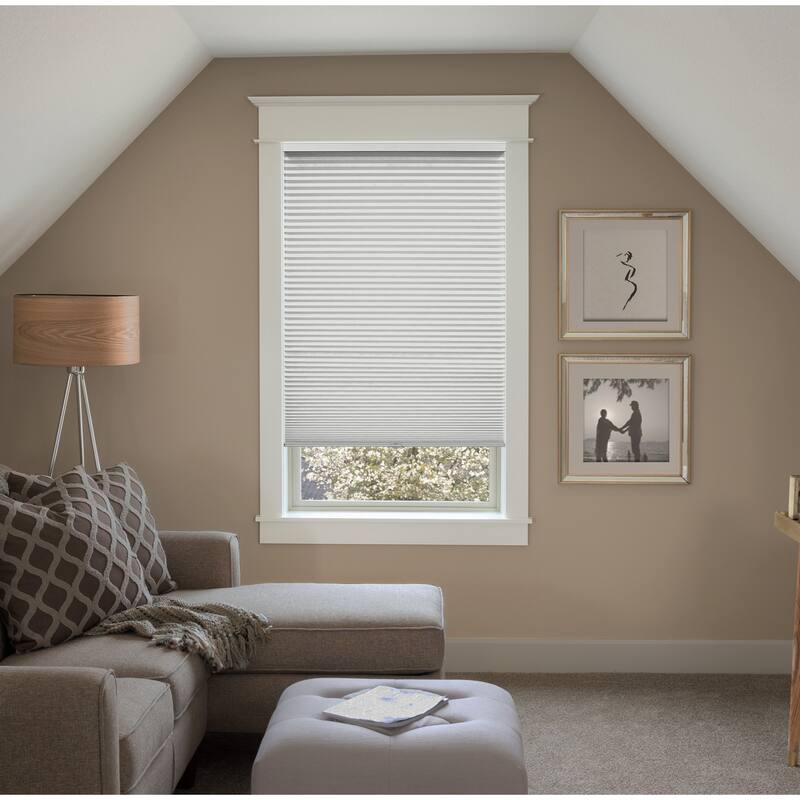 BlindsAvenue Custom 3/4" Pleat, Cordless Cellular Shades, Color Almost White, Blackout Fabric - 63" W x 48" H