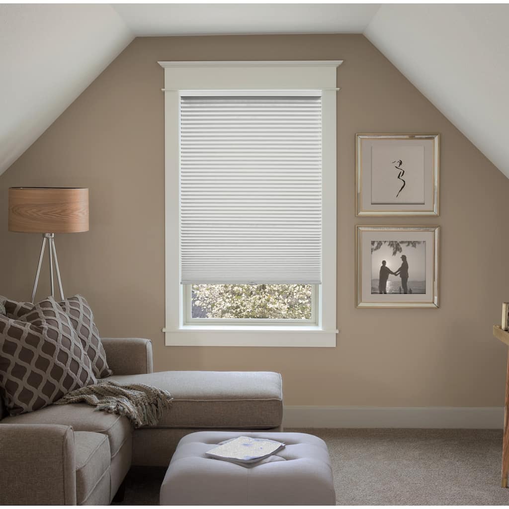 BlindsAvenue Custom 3/4" Pleat, Cordless Cellular Shades, Color Almost White, Blackout Fabric
