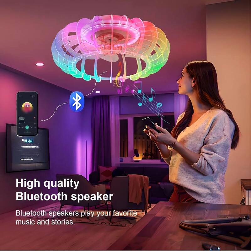 Low Profile Bladeless Ceiling Fan with Lights Kit (No Included Bulbs)