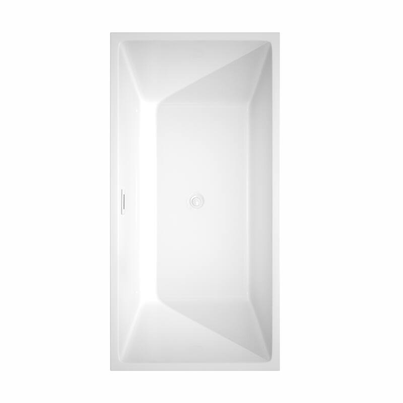 Wyndham Collection Sara 63-inch White Freestanding Soaking Bathtub
