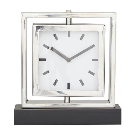 Silver Stainless Steel Glam Clock