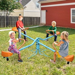 Outdoor Kids Spinning Seesaw Sit and Spin Teeter Totter Outdoor Playground Equipment Swivel Teeter Totter for Backyard