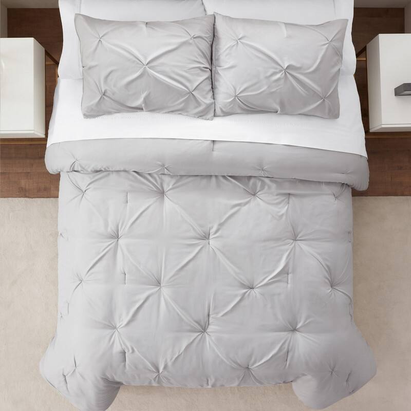 Serta Simply Clean Antimicrobial Pleated 3 Piece Comforter Set