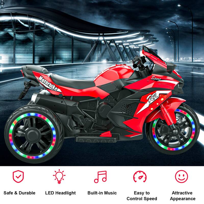 12V Kids Ride on Motorcycle, Electric Kids Motorcycle, Battery Powered Motorcycle for 3-6 Years Old