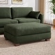 preview thumbnail 6 of 94, Modern Oversized striped Corduroy Ottoman 17.6" H - Green-Footstool