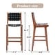 preview thumbnail 3 of 3, Woven Leather Bar Stool, Counter Height Bar Stools - Black