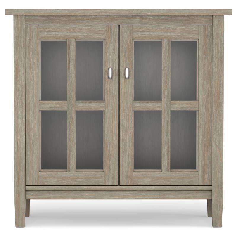 WYNDENHALL Norfolk SOLID WOOD 32 inch Wide Transitional Low Storage Cabinet - 32"w x 14"d x 31" h