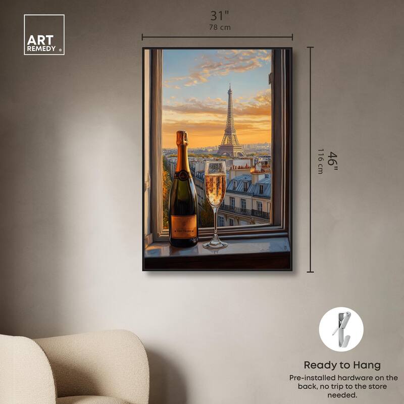 Classy Drink in Paris Canvas by Art Remedy