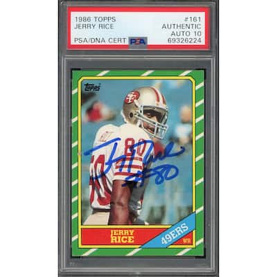 Jerry Rice 1986 Topps Signed Rookie Card #161 Auto Graded PSA 10 69326224 - 8'6" x 11'6"