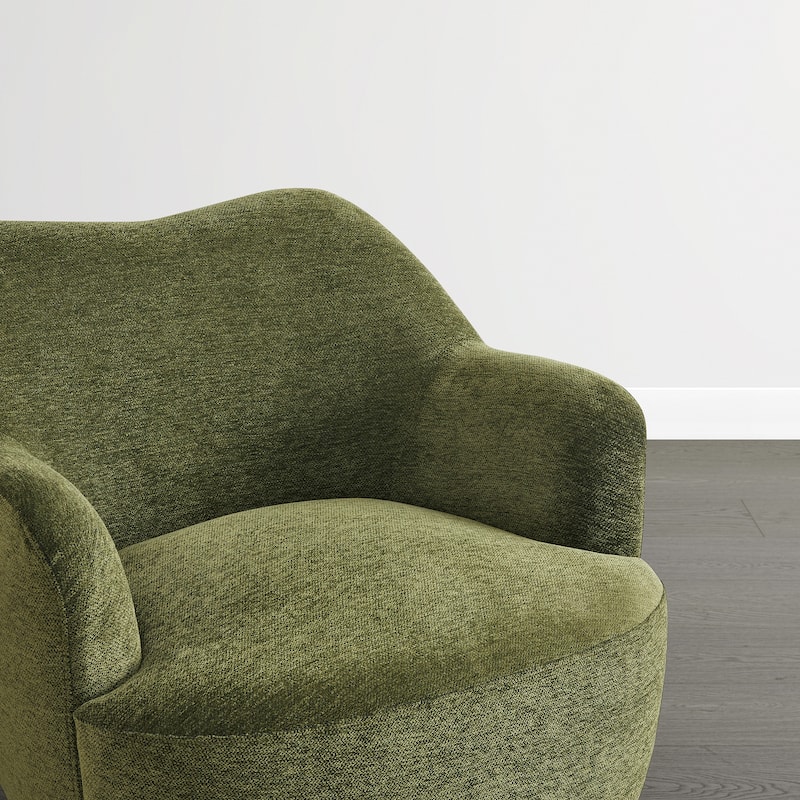 Spruce & Spring Modern Upholstered Swivel Accent Chair with Wood Base