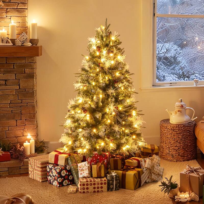 Costway 5/6/7 FT Artificial Christmas Tree with 602/806/1072 Branch - Green - See Details