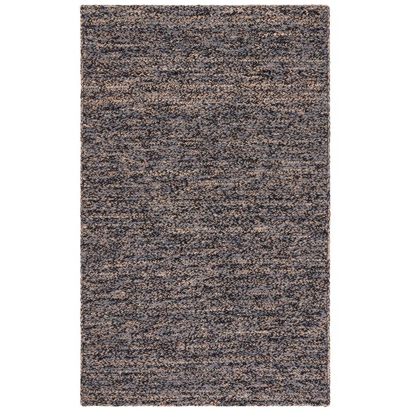 SAFAVIEH Handmade Natural Fiber Hedi Jute & Wool Rug - 6' Square - Black/Natural