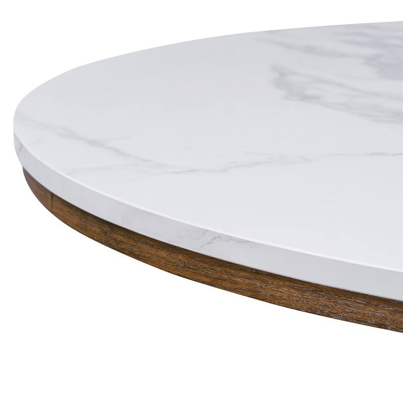 Round Dining Table, Retro Style Wooden Round Dining Table, Minimalist Elegant Table Kitchen Table for Kitchen, Living Room