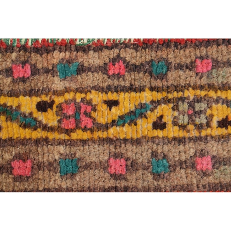 Hand Knotted Oriental 100% Wool Carpet Traditional Floral Oranges & Rust Hamedan Runner Rug - 9' 10'' X 3' 4''