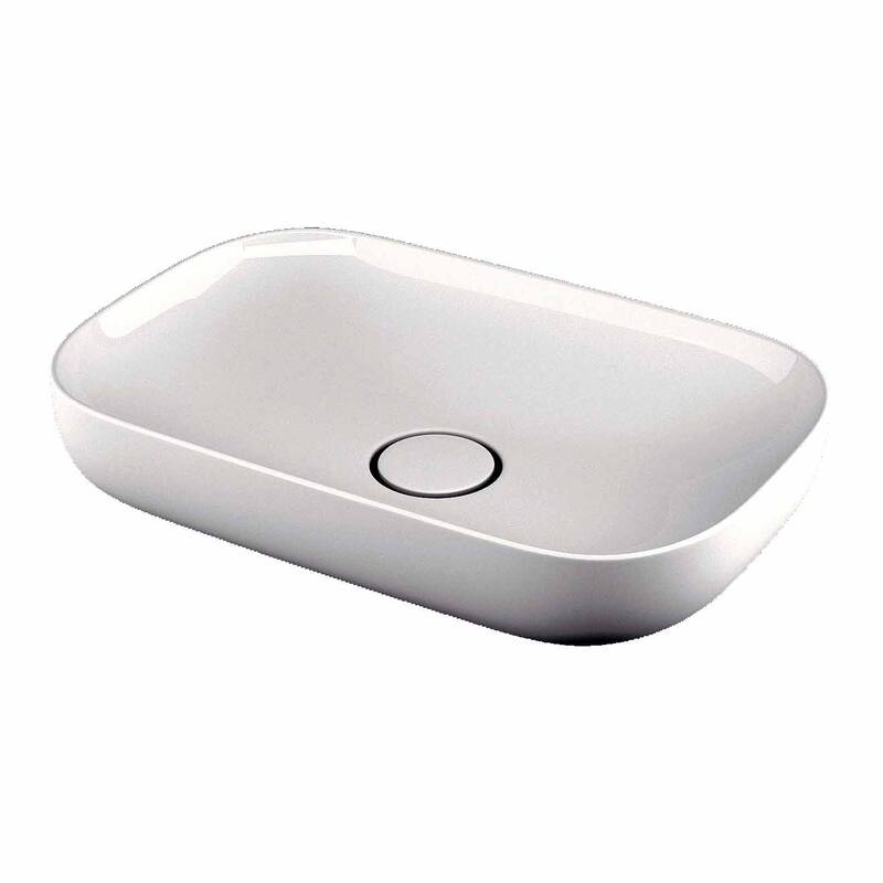WS Bath Collections Vision 23-3/5" Vessel Bathroom Sink - Ceramic White