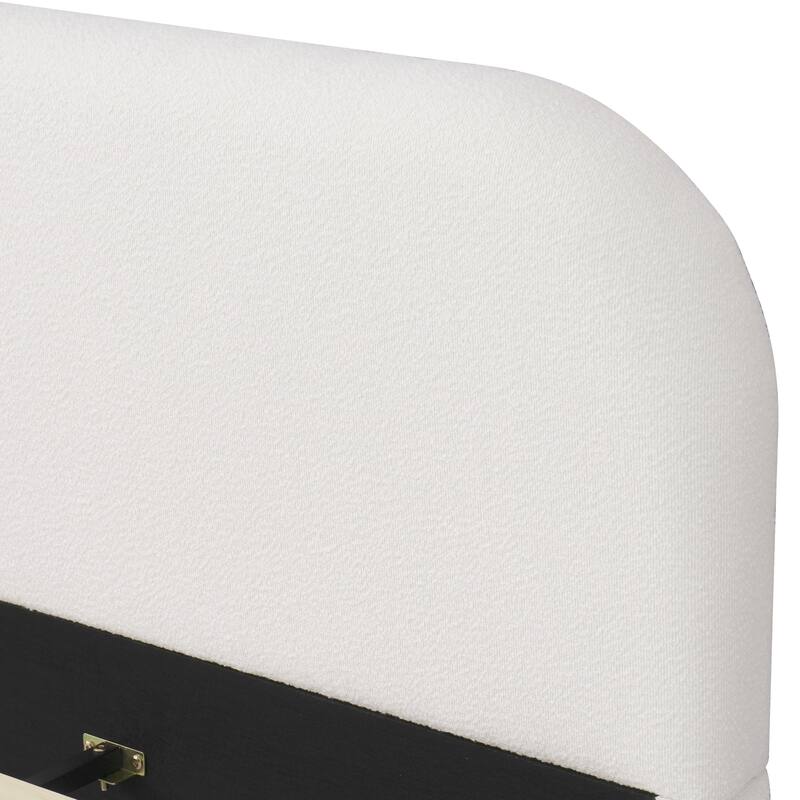 Christopher Knight Home - Eleanor Fabric Upholstered Platform Bed with Curve-Shaped Design