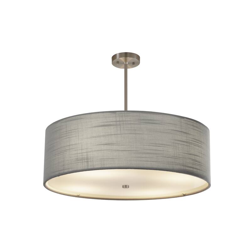 Justice Design Group EVOLV Textile Classic 24-inch Brushed Nickel Drum Pendant - Gray