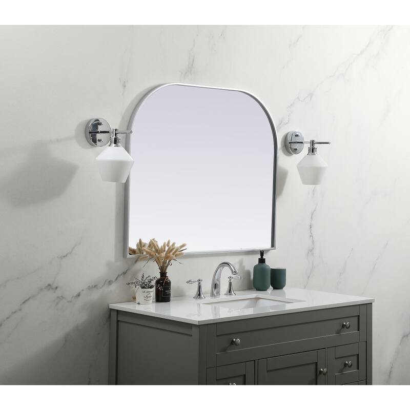 Indigo Home Metal Frame Arch Mirror 36x30 Inch