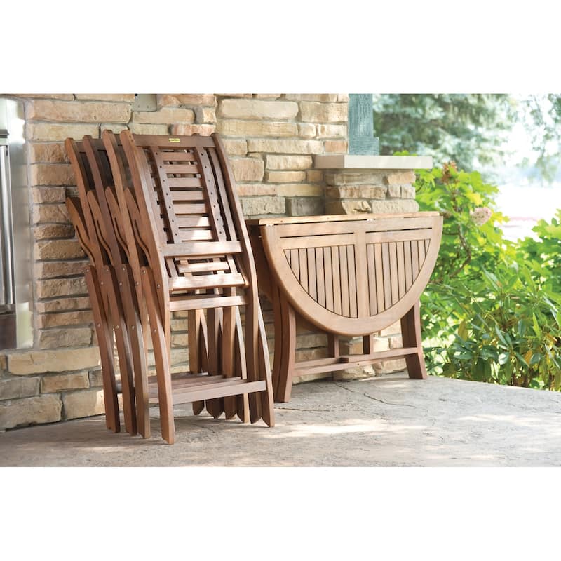 Eilaf 43" Round Eucalyptus Folding Table - N/A