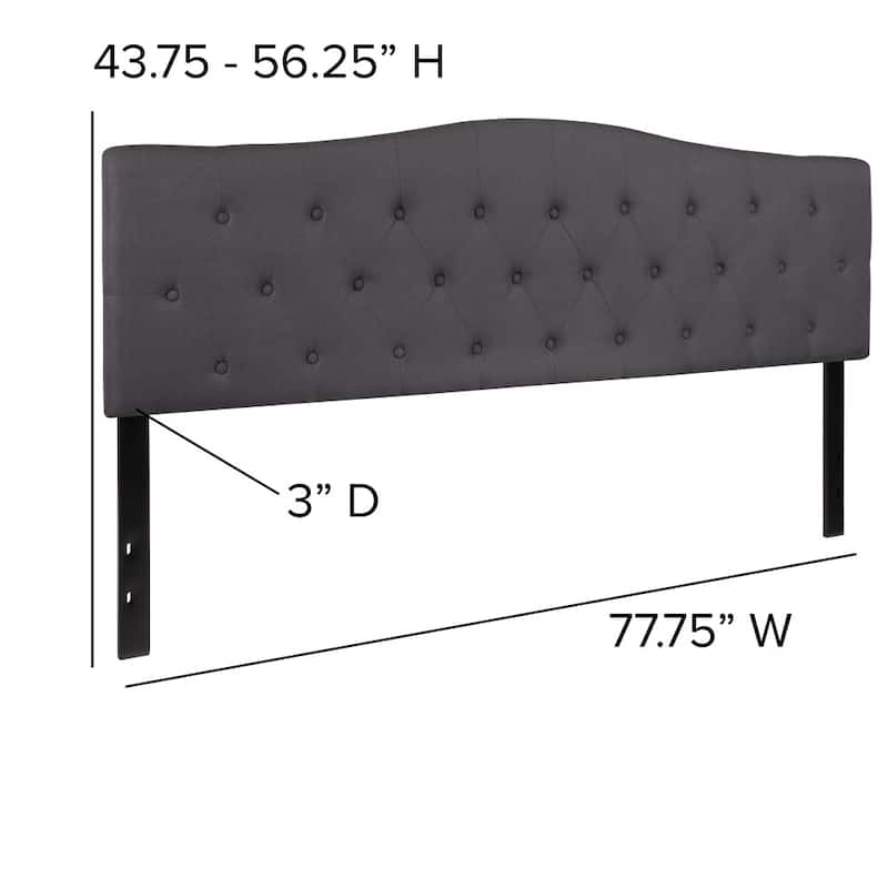 Arched Button Tufted Upholstered Headboard