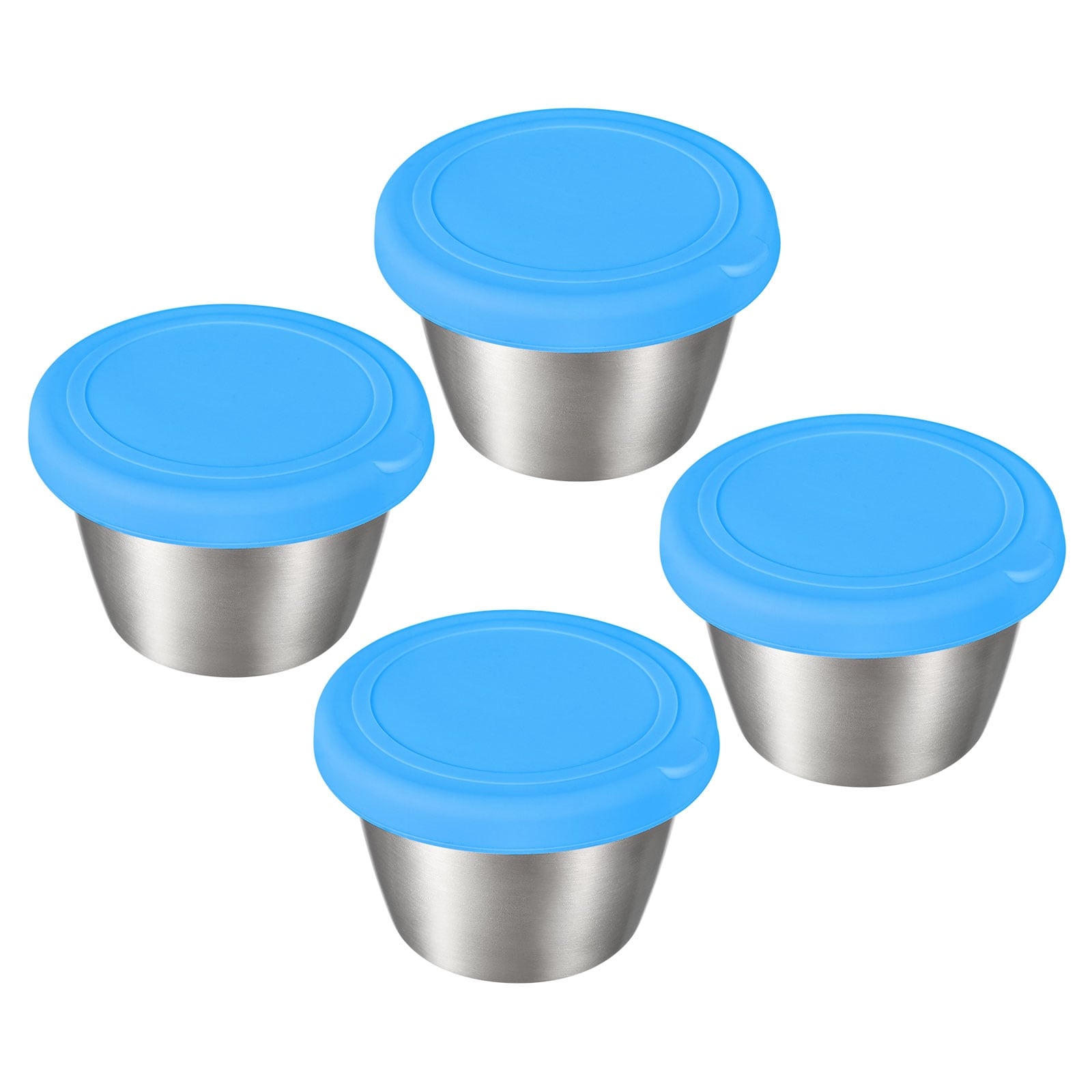 4pcs Small Stainless Steel Condiment Containers Cups for Bento Box - Blue