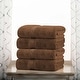 preview thumbnail 137 of 140, Superior Egyptian Cotton Pile Heavyweight Bath Towel Set of 4 Chocolate Dark Brown