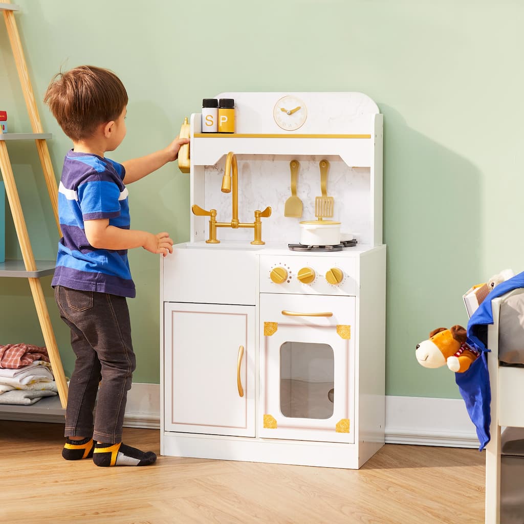 Teamson Kids Versailles Petite Classic Kids Wooden Play Kitchen - 19.76" L x 12.01" W x 35.51" H