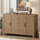 preview thumbnail 2 of 35, 4 Door Storage Sideboard with Adjustable Shelves Pinewood Legs and Retro Metal Handles for Living Room Entryway Wood